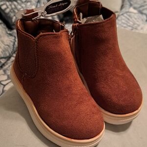 Brown Kids Moccasins Boots